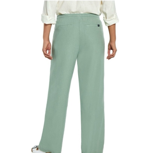Women’s XL wide leg pull-on Linen Pants Gap light pale sage green *sku186 - Picture 13 of 13